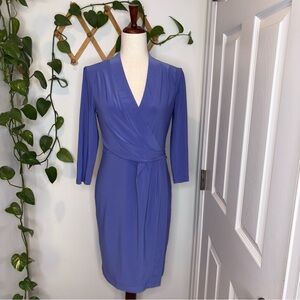 ANNE KLEIN Chicory Faux Wrap 3/4 Sleeve Dress
